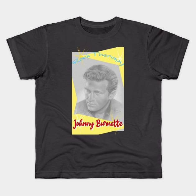 Johnny Burnette Kids T-Shirt by jkarenart